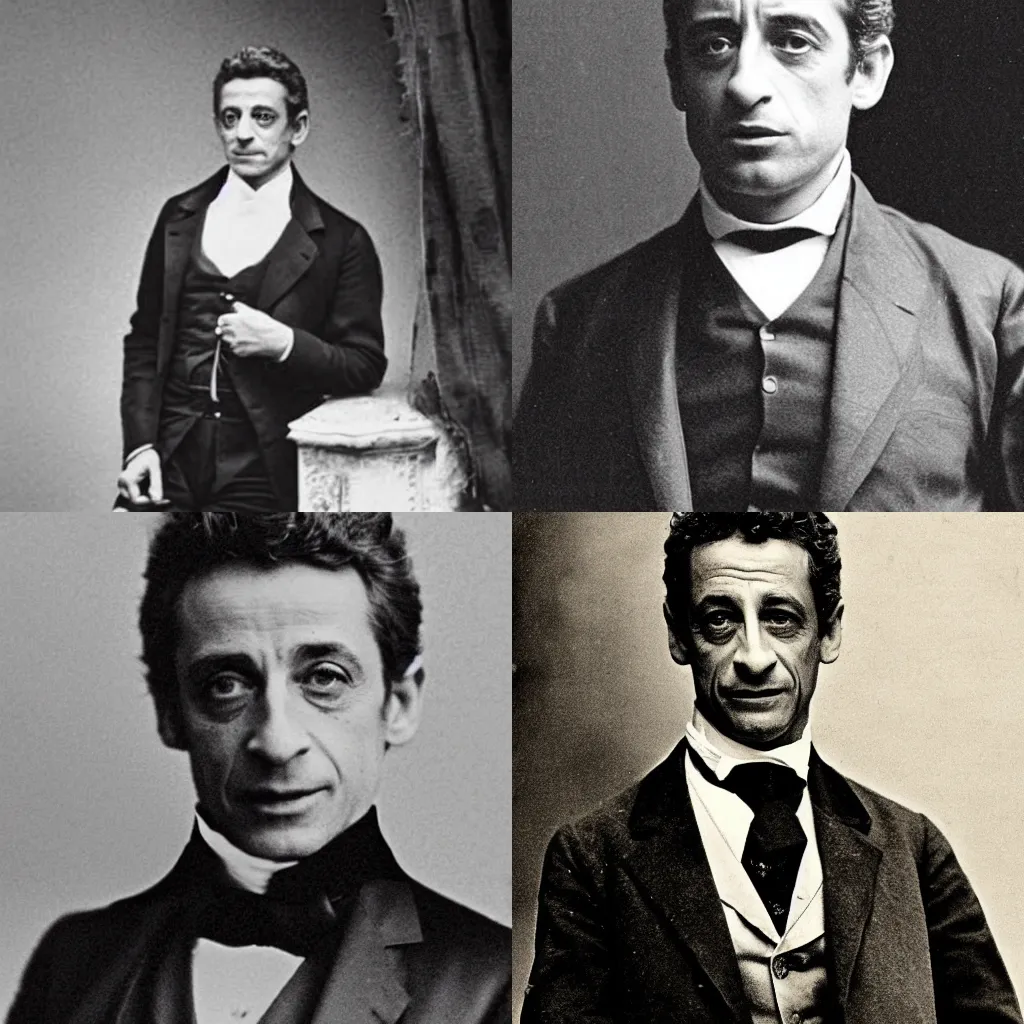 Prompt: very very very very beautiful 19th century photo of Nicolas Sarkozy