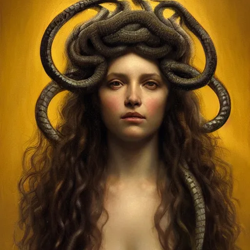 breathtaking soft painting of medusa with snakes in | Stable Diffusion ...