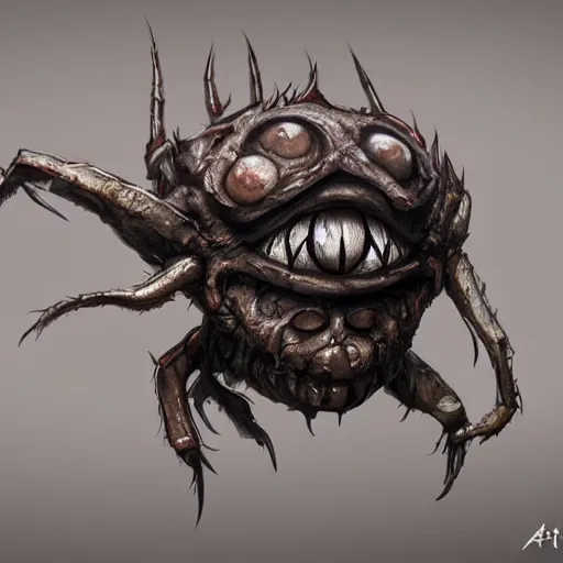 Prompt: a DND small eyeball spider monster, made by Stanley Artgerm Lau, WLOP, Rossdraws, ArtStation, CGSociety, concept art, cgsociety, octane render, trending on artstation, artstationHD, artstationHQ, unreal engine, 4k, 8k,