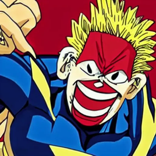 Image similar to all might eating mcdonalds