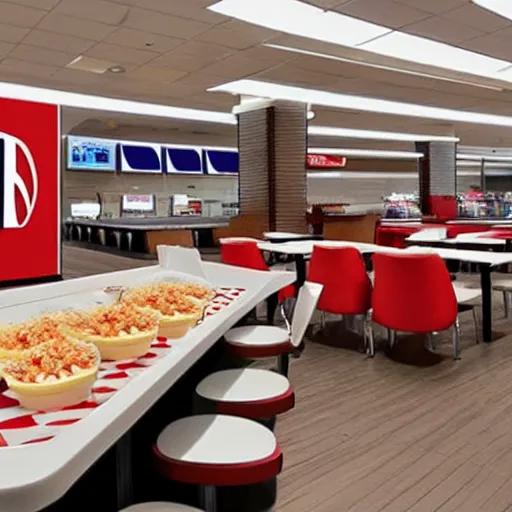 Image similar to panorama of a kfc themed mcdonalds