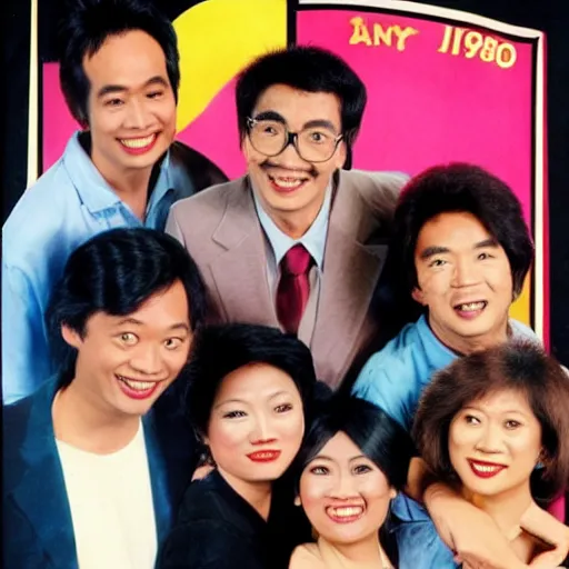 Prompt: a 1 9 8 0 s singaporean promotional poster for a sitcom