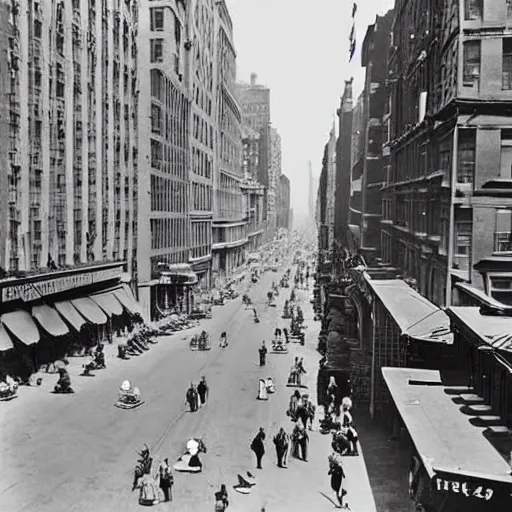 Prompt: photograph of a new york city street in 1 9 3 2