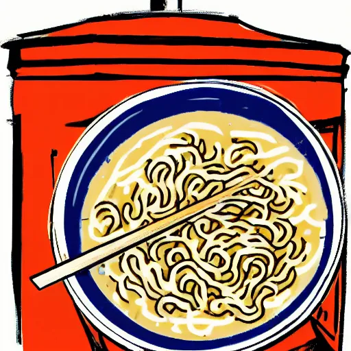 Image similar to graphic art for a container of rat-flavored ramen