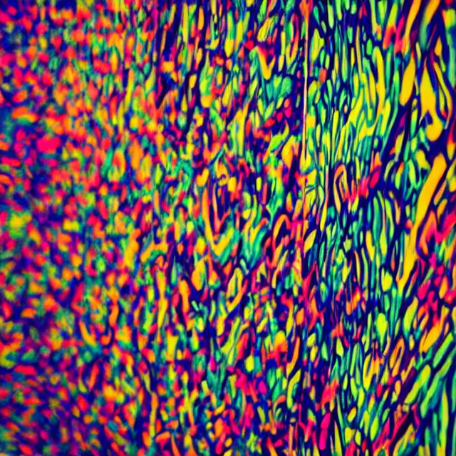 Prompt: photograph of a psychedelic elevator doors