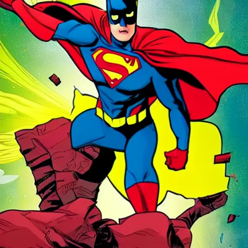 Image similar to superhero. comic style art by ryan ottley. bright colors. action shot.