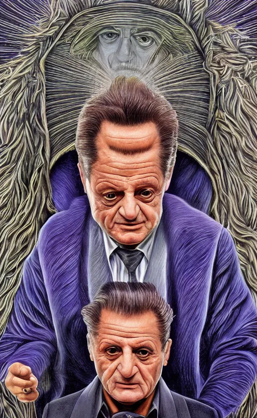 Prompt: joe pesci by alex grey, surrealist, 8 k, fantasy, dark, highly detailed