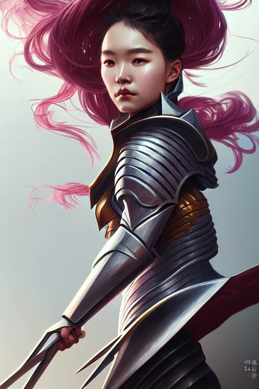 Image similar to portrait hero action pose of futuristic female knights of zodiac, chinese dragon concept art, d & d, highly detailed, digital painting, artstation, sharp focus, illustration, art by tan zi and ayanamikodon and alphonse mucha and wlop