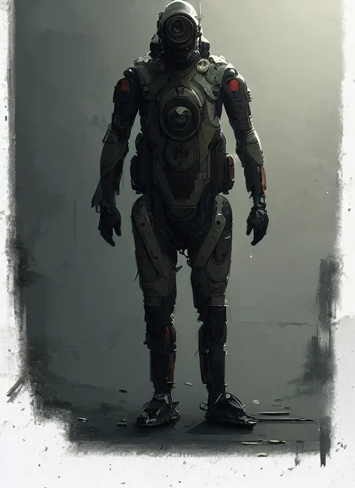 Image similar to portrait a futuristic post apocalypse suit highly detailed, digital painting, concept art, smooth, sharp focus, illustration, art by greg rutkowski