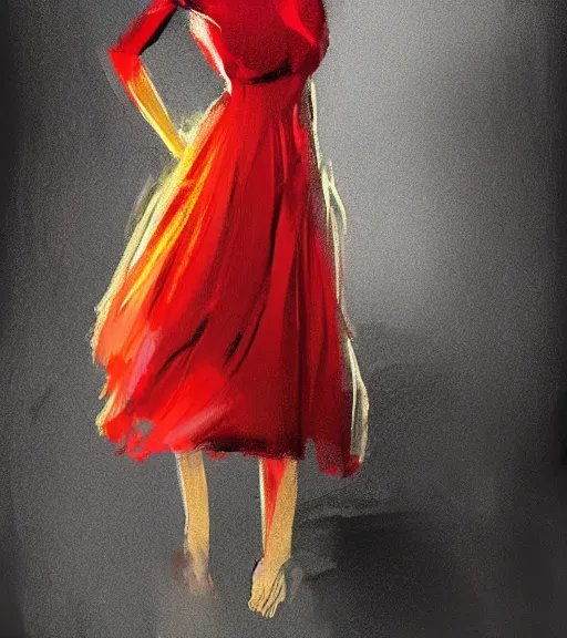 Image similar to a woman wearing a golden dress and a red shirt, concept art, hd, stunning, tran ross