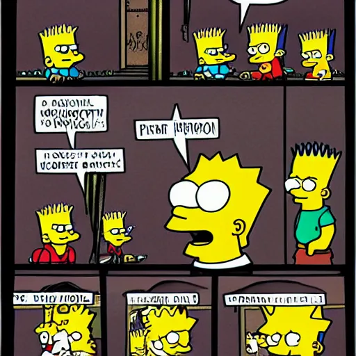 Image similar to bart simpson has summoned a demonic horror from the necronomicon detailed