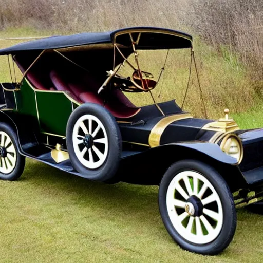 Prompt: a classic 1912 Chitty Chitty Bang Bang car