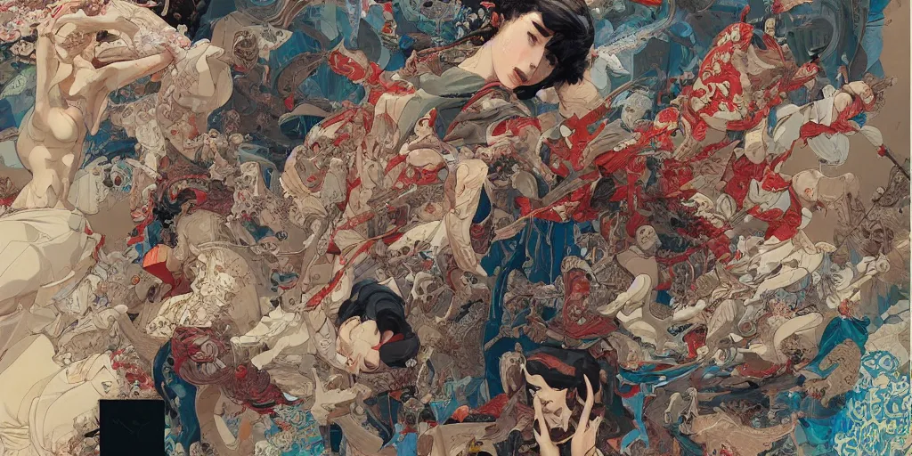 Image similar to orientalism painting by james jean and katsuhiro otomo and erik jones, inspired by akira anime, smooth texture, intricate oil painting, high detail illustration, sharp high detail, long exposure city pop