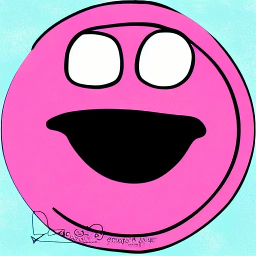 Prompt: pink angry bubble, emoticon, digital art