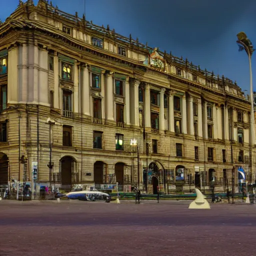 Prompt: Buenos Aires city hall,digital art