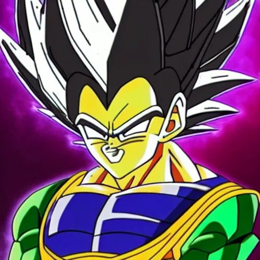 Prompt: a fusion between vegeta and broly