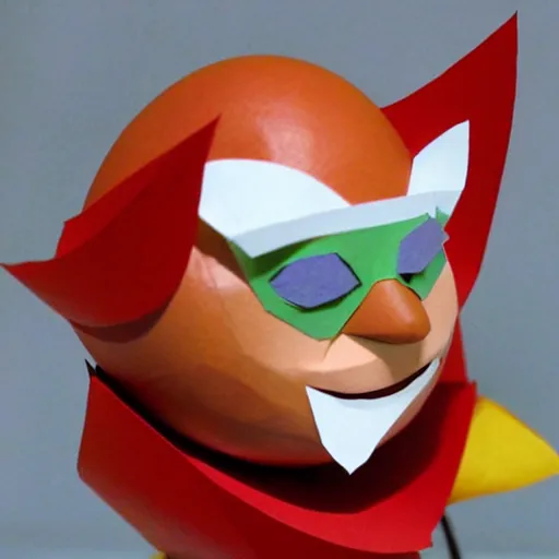 Image similar to a paper model of eggman, paper modeling art.