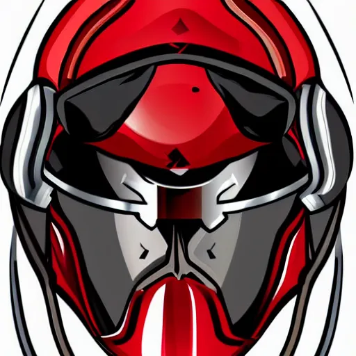 Image similar to vector art knight's helmet with red plume