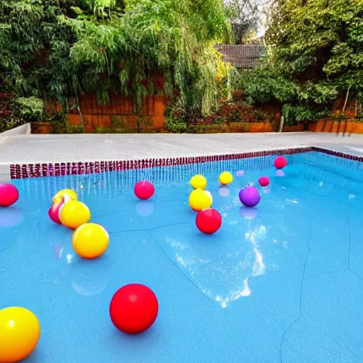 Image similar to a swimming pool overflowing with coloured balls