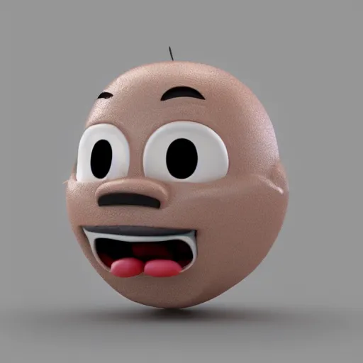 Image similar to 3 d model of a sob emoji, blender render, fully in frame