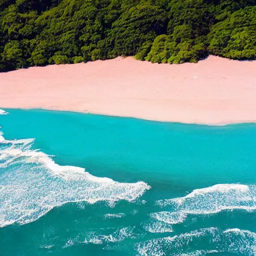 Prompt: beach with blue sand