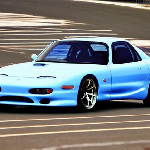 Image similar to The FD RX7 if it were manufactured in the 2022 production year, 2022 FD RX-7, wide angle exterior 2005 photograph