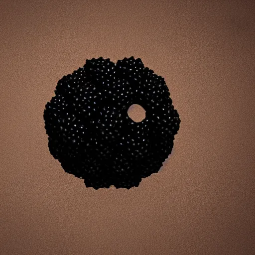 Prompt: the moon made out of blackberries, 3d render