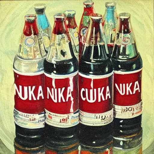 Prompt: Nuka Cola, award winning painting