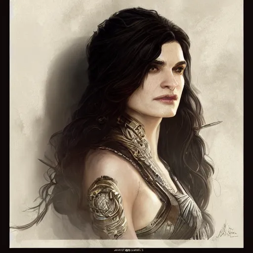 Prompt: a portrait of rachel weisz as a sorceress, urban motifs, intricate, elegant, highly detailed, digital painting, trending on artstation, concept art, smooth sharp focus, illustration, art by artgerm and greg rutkowski