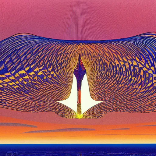 Image similar to A bird's-eye view futurism by jean giraud detailed illustration