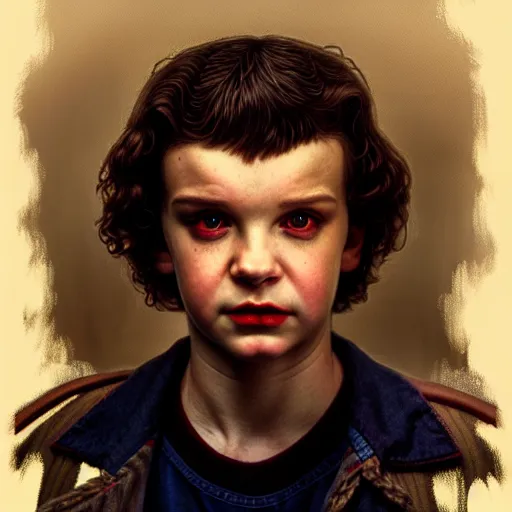 Image similar to portrait painting of joseph quinn eddie munson from stranger things as a vampire, ultra realistic, concept art, intricate details, eerie, highly detailed, photorealistic, octane render, 8 k, unreal engine. art by artgerm and greg rutkowski and charlie bowater and magali villeneuve and alphonse mucha