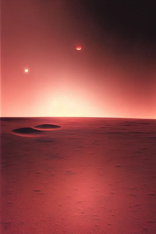 Image similar to emissary space by arthur haas and bruce pennington and john schoenherr, photo realism, cinematic matte painting, monochrome color palate, pink desert sunset,