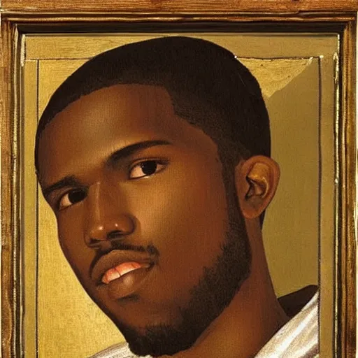 Image similar to renaissance era painting of frank ocean