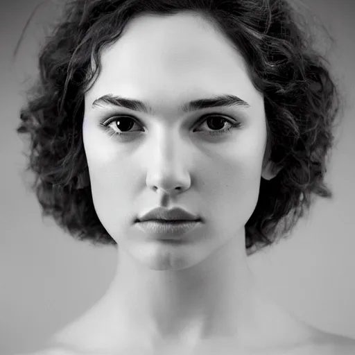 Image similar to a masterpiece portrait photo of a beautiful young woman who looks like an eskimo gal gadot, symmetrical face