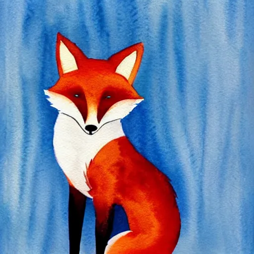 Image similar to watercolor, children book illustration, fox, white background