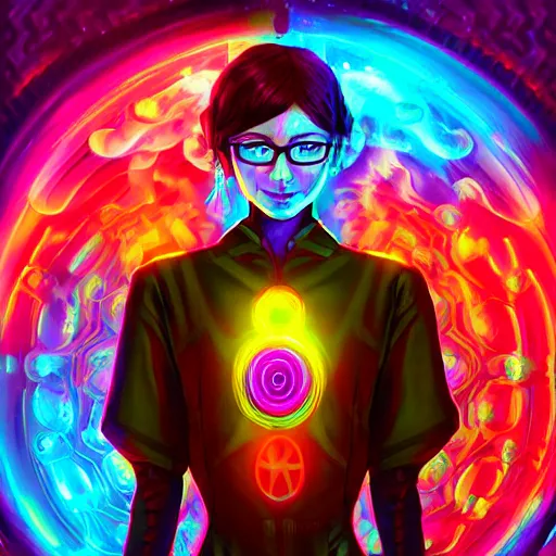 Image similar to skill magic geek inside matrix deepdream radiating a glowing aura stuff loot legends stylized digital illustration video game icon artstation lois van baarle, ilya kuvshinov, rossdraws,