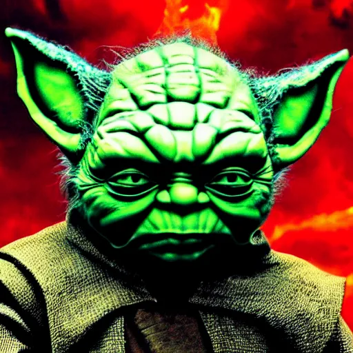 Image similar to furious angry evil big huge yoda