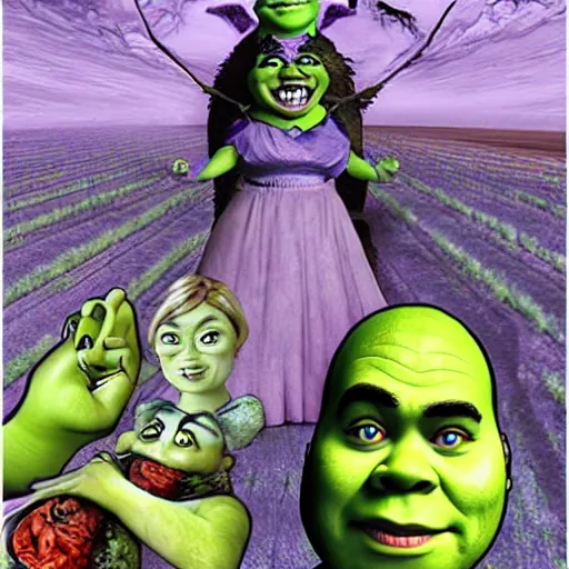 Prompt: shrek in style of junji ito