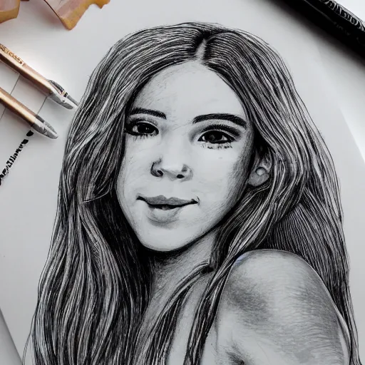 Image similar to belle delphine hand drawn portrait