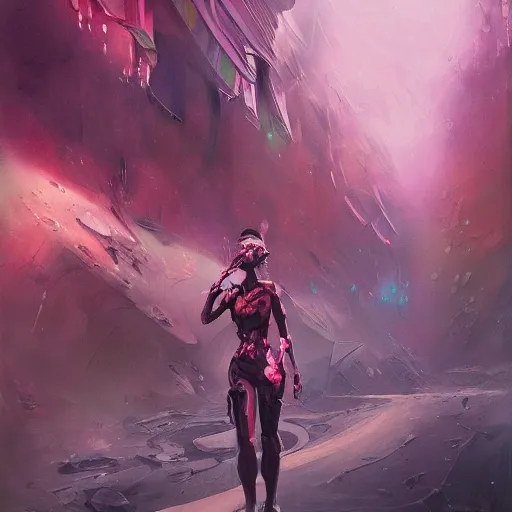 Prompt: futuristic post-apocalyptic retrofuturism painting of surreal waiizi flowers, by Ross Tran, highly detailed, hyperrealism, excellent composition, cinematic concept art, dramatic lighting, trending on ArtStation, abstract water color paiting strokes