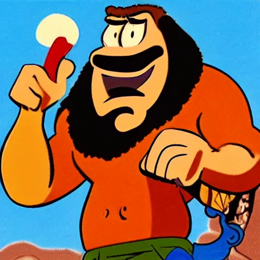 Image similar to standard profile picture, Hanna-Barbera style Caveman, 1960s cartoon