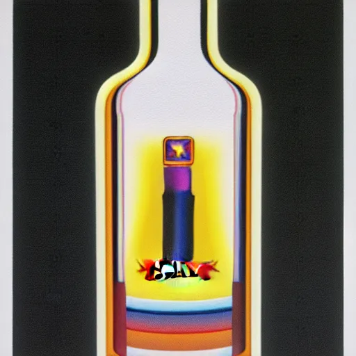 Image similar to vodka bottle by shusei nagaoka, kaws, david rudnick, airbrush on canvas, pastell colours, cell shaded, 8 k