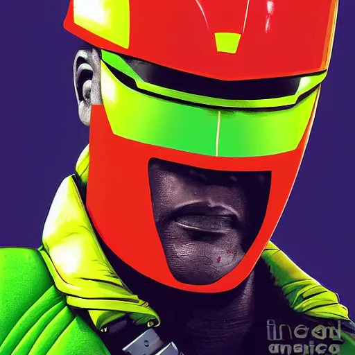 Image similar to lawrence fishburne as the traffic light power ranger, digital art, highly detailed