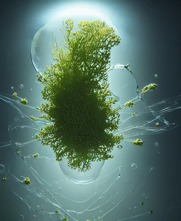 Image similar to simplicity, transparent clear see - through image of microbes, botany, milky way environment, ultra realistic, concept art, art nouveau, photorealistic, octane render, 8 k, unreal engine. art by gustave dore and nori inoguchi and sam kaplan and zachary goulko and christopher marley and artgerm