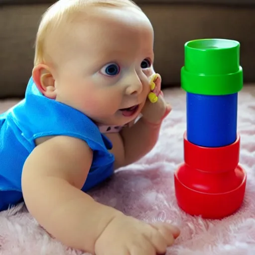 Prompt: ICBM baby toy, fisher price