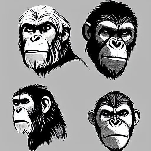 Image similar to face icon vector minimalist planet of the apes by artstation loftis cory fanart bechdel alison and davison craig