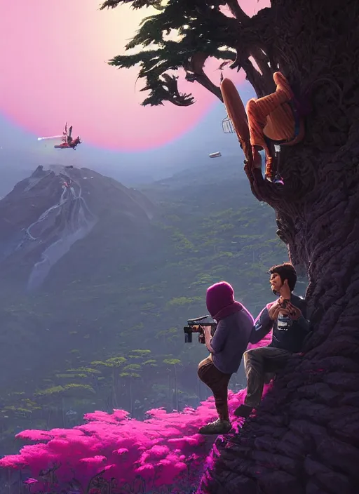 Image similar to highly detailed portrait justin trudeau in ( ( pink hoody rainbow socks ) ) holding ar - 1 5! ( setting costa rica ) in gta v stephen bliss unreal engine fantasy art by greg rutkowski loish rhads ferdinand knab makoto shinkai lois van baarle ilya kuvshinov rossdraws tom bagshaw global illumination radiant light detailed intricate environment