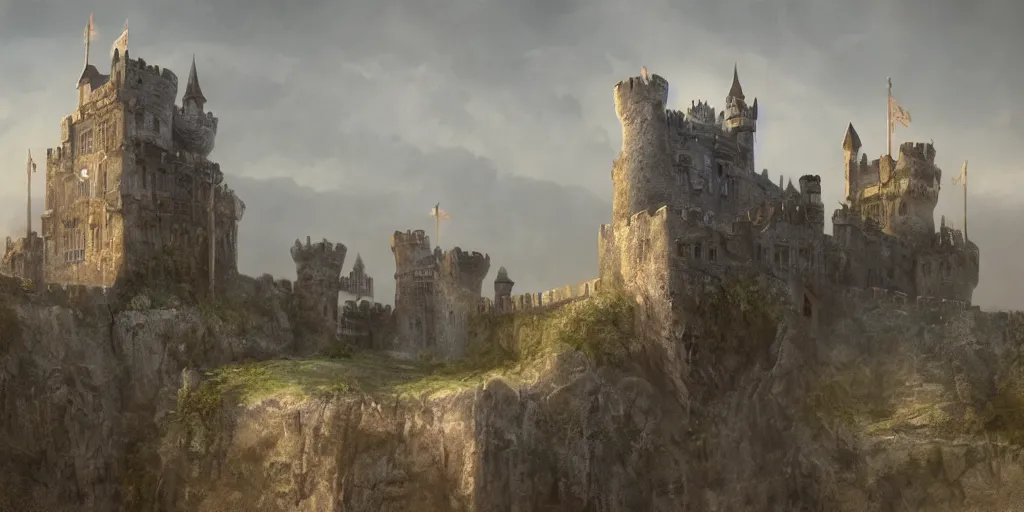 Image similar to matte painting, castle