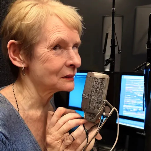 Image similar to vivienne soan in a voice recording studio