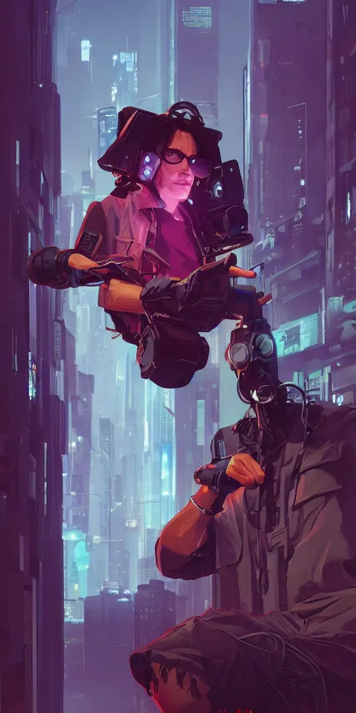 Image similar to cyberpunk hacker with server, lots of wires, art gta 5 cover, official fanart behance hd artstation by jesper ejsing, by rhads, makoto shinkai and lois van baarle, ilya kuvshinov, ossdraws